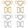 HOBBIESAY 8Pcs 4 Style Brass Crystal Rhinestone Shoe Decoration FIND-HY0003-22-1