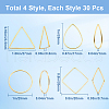 SOFPLATE 120Pcs 4 Styles Brass Linking KK-SP0002-15B-2