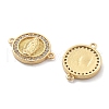 Rack Plating Brass Micro Pave Clear Cubic Zirconia Religion Virgin Mary Connector Charms KK-H449-61G-01-NR-2