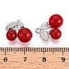 Brass Micro Pave Cubic Zirconia and Acrylic Pendants KK-T074-66P-3
