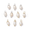 10Pcs 2 Colors Natural Cultured Freshwater Pearl Rice Pendants PALLOY-JF03919-1