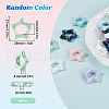 SOFPLATE 50Pcs UV Plating Rainbow Iridescent Acrylic Bead Frames PACR-SP0001-04-2