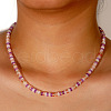 Bohemian Style Mixed Natural Stone Disc Beaded Necklaces for Sweet Beach AU5260-2