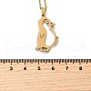 304 Stainless Steel Laser Cut Penguin Pendant Necklaces for Women Men NJEW-Q032-01C-G-5