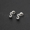 Brass Micro Pave Clear Cubic Zirconia Stud Earrings FS-WGC2F12-19-1