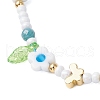 Flower Handmade Millefiori Glass Bead Braided Bead Bracelets BJEW-MZ00165-02-3