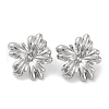 304 Stainless Steel Flower Stud Earrings EJEW-D281-12S-1