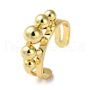 Rack Plating Brass Round Ball Open Cuff Rings RJEW-K249-08G-1