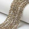 Electroplate Transparent Glass Beads Strands EGLA-A034-T4mm-H10-1