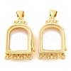 Rack Plating Brass Locket Pendants KK-F874-01G-16-1