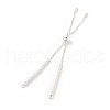 Brass Pave Clear Cubic Zirconia Square Slider Bracelet Making BJEW-U005-02S-2