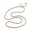 Brass Rolo Chains Necklaces for Women NJEW-D302-22RG-5