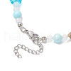 Summer Beach Natural Shell & Glass & Synthetic Turquoise Beaded Anklets for Women AJEW-AN00683-5