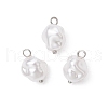 Eco-Friendly Plastic Imitation Pearl Charms PALLOY-JF03968-02-1