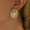 Stylish Stainless Steel Vortex Spiral Stud Earrings NA7671-3
