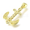 Brass Micro Pave Cubic Zirconia Pendants KK-V007-25G-2