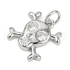 Brass Micro Pave Clear Cubic Zirconia Pendants KK-L231-10P-2