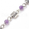 Handmade Natural & Synthetic Mixed Stone Beaded Chains AJEW-JB00446-2