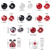 50Pcs 10 Styles Ladybug Theme Printed Wood Beads WOOD-CJ0001-79-2