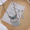 Vintage Ethnic Bohemian Style Alloy & Resin Pendant Necklace & Dangle Earrings Sets FS-WGADC17-01-1