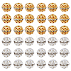 HOBBIESAY 120Pcs 2 Colors Alloy Rhinestone Beads RB-HY0001-05-1