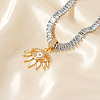 Eye Brass White Enamel Pendant Clear Cubic Zirconia Tennis Necklaces JL3544-3