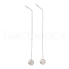 Crystal Rhinestone Half Round Dangle Stud Earrings EJEW-A067-15P-4