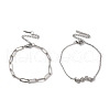Tarnish Resistant 304 Stainless Steel Paperclip Chains & Cable Chain Bracelet Sets AJEW-U005-05C-P-2