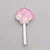 Resin Pendants RESI-WH0025-12F-1