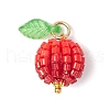 Glass Seed Beaded Berry Fruit Pendants PALLOY-MZ00729-01-1