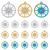 DICOSMETIC 18Pcs 3 Colors Ion Plating(IP) 304 Stainless Steel Pendants STAS-DC0014-15-1