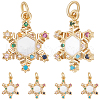 Beebeecraft 10Pcs Christmas Themed Brass Micro Pave Clear Cubic Zirconia Pendants ZIRC-BBC0002-87-1