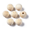 Unfinished Natural Wood European Beads WOOD-S045-146-1