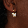 Elegant Butterfly Stainless Steel Hoop Earrings GI3123-1