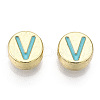 Alloy Enamel Beads ENAM-S122-029V-A-RS-1
