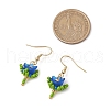 Flower Handmade Glass Seed Beads & Acrylic Beads Dangle Earrings EJEW-MZ00359-03-3
