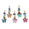 Butterfly Alloy Enamel Pendant Decorations HJEW-JM01192-1