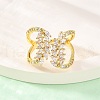 Brass Micro Pave Clear Cubic Zirconia Cuff Rings for Women RJEW-U047-02G-2