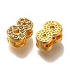 Rack Plating Number Brass Micro Pave Clear Cubic Zirconia Silde Charms KK-A231-13I-2
