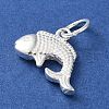 925 Sterling Silver Fish Charms with Jump Rings STER-E071-01S-05-2