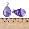 Dyed Natural Banded Agate Pendants G-G202-09A-3