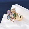 Zinc Alloy & Enamel Stretch Finger Rings for Women RJEW-M101-01B-G-3