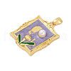 Brass Enamel Pendants KK-U068-12A-01G-2