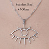 Non-Tarnish 201 Stainless Steel Hollow Eye Pendant Necklace NJEW-OY001-49-3