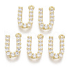 Brass Micro Pave Cubic Zirconia Charms KK-T060-05-U-G-NF-1