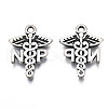 Tibetan Style Alloy NP Caduceus Medical Symbol Charms TIBEP-N008-136-2