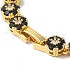 Rack Plating Brass Pave Cubic Zirconia Flower Link Necklaces for Women NJEW-B108-01G-04-3