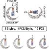 SUPERFINDINGS 16Pcs 4 Style Column Glass Bottle with Gemstone inside Pendants FIND-FH0003-11-5