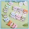14Pcs 7 Styles Cat Head Silicone Focal Beads JX664A-4