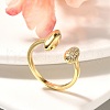 Rack Plating Brass Micro Pave Cubic Zirconia Cuff Finger Rings for Women RJEW-C117-04A-G-1